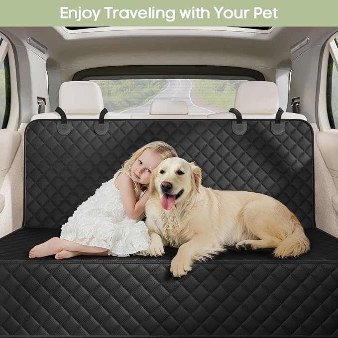 Dog Car Seat Cover for Back Seat, Waterproof Pet Bench Seat Cover for Dogs, Scratchproof Nonslip Reat Seat Protector for Cars, Trucks, SUVs
