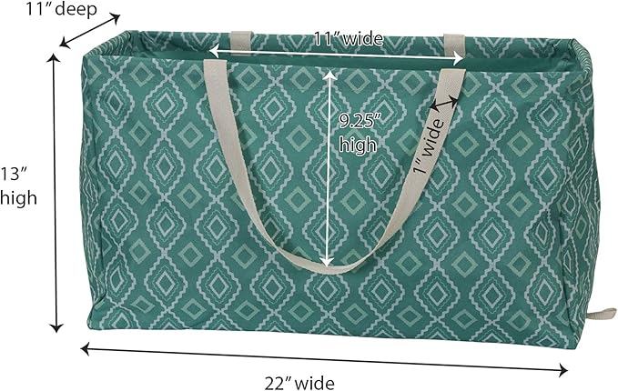 Household Essentials Teal Diamond Krush Container All-Purpose Utility Tote