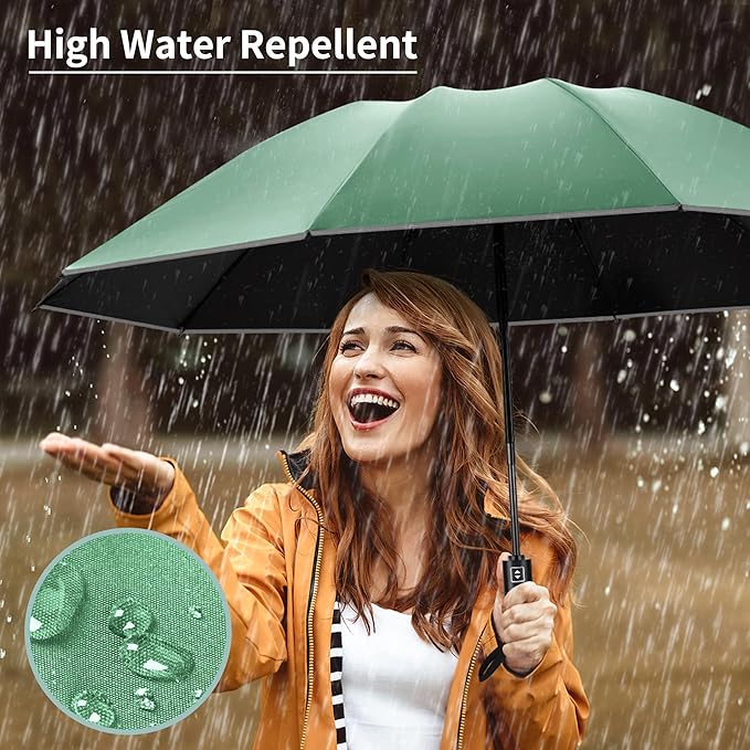 Seniny Windproof Travel Umbrella, Automatic Umbrellas for Rain, Portable & Compact Umbrellas for Backpack, Strong UV for Protection, Folding Small Sun Umbrella for Car, Walking