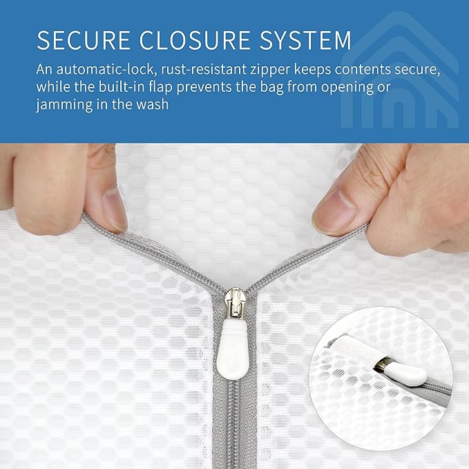 Muchfun 3Pcs Bra Wash Bags, Honeycomb Mesh Laundry Bags for Delicates, Lingerie, Intimates and Underwear 7 x 7 x 6 Inches