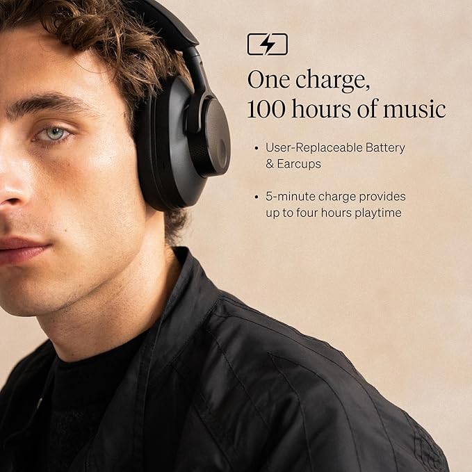 Cambridge Audio Melomania P100 SE Headphones - Bluetooth, Active Noise Cancelling with Hi-Fi Sound, 100 Hour Playback with User Replaceable Battery, Gaming Mode and Carry Case - Black