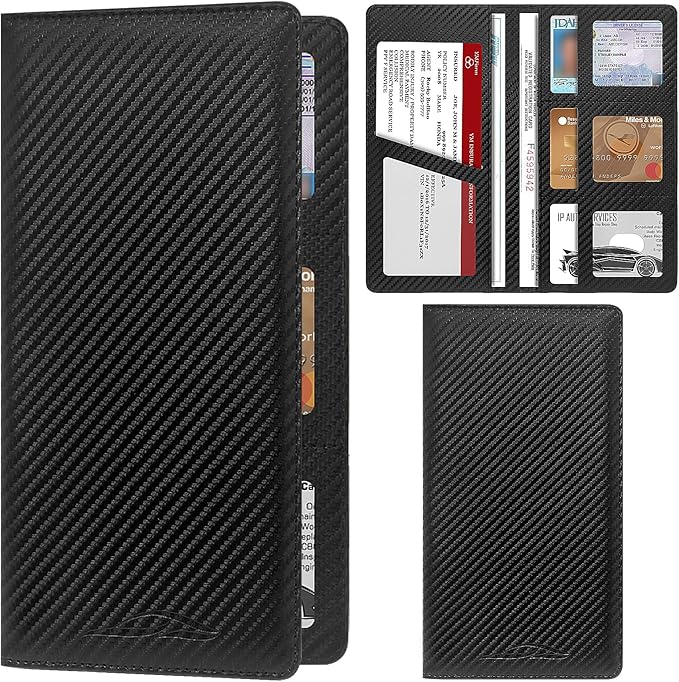 Car Registration and Insurance Holder with Magnetic Shut, Vehicle License Document Glove Box Compartment Organizer - For Documents, License, Cards