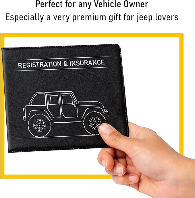 CANOPUS Car Registration and Insurance Holder, Car Document Holder, Vehicle Registration and Insurance Card Holder, Wallet for Auto, Trailer, Motorcycle, Truck, Vehicle Paperwork Organizer (2 Pack)