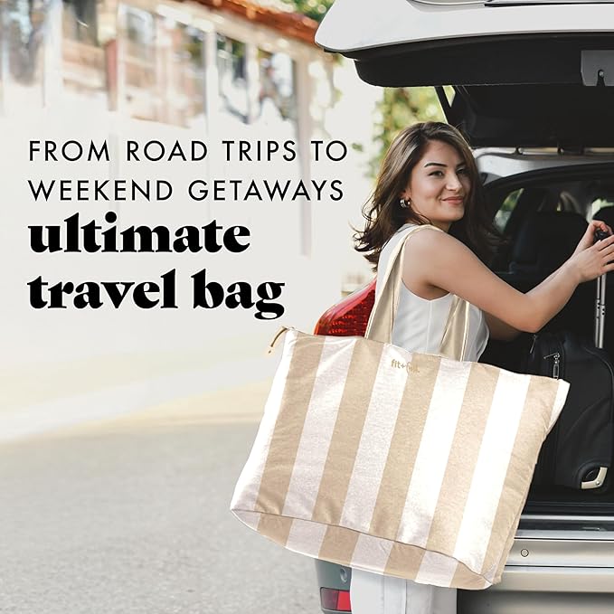 Fit & Fresh Large Beach Bag for Women - Extra Large Travel Tote With Pockets