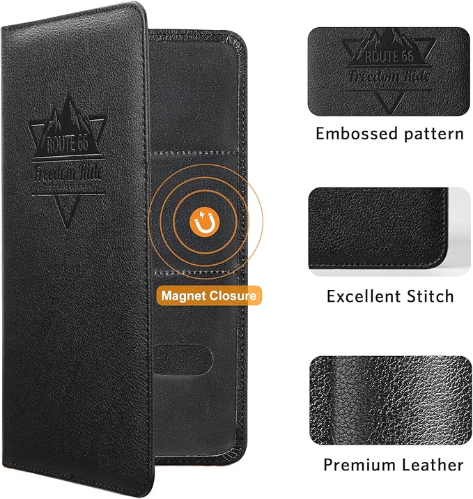 CoBak Car Registration and Insurance Holder - Vehicle Glove Box Car Organizer,Auto Truck Comparment Accessories Case with Magnetic Closure for Driver License,Cards