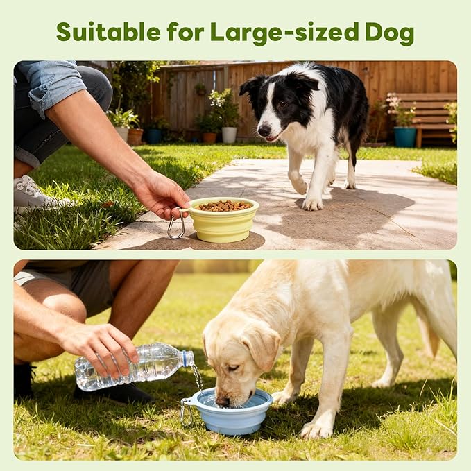 Collapsible Dog Water Bowls for Travel,Portable Dog Bowls with Hook 350ML 2 Packs,Outdoor Pet Feeding Bowls, Pet Essentials