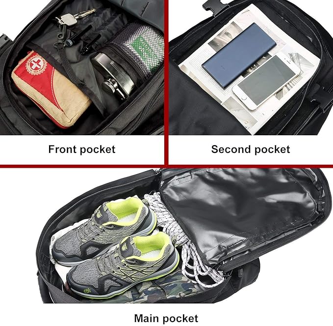 Greencity Laptop Backpacks Tactical 3 Day Expandable Bug Out Bag Classic Case Travel Hiking，Black