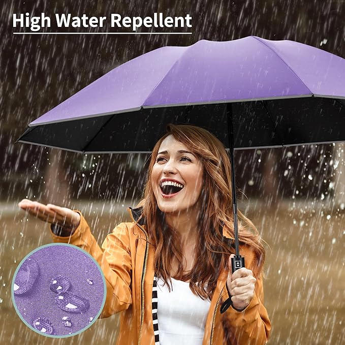 Seniny Windproof Travel Umbrella, Automatic Umbrellas for Rain, Portable & Compact Umbrellas for Backpack, Strong UV for Protection, Folding Small Sun Umbrella for Car, Walking