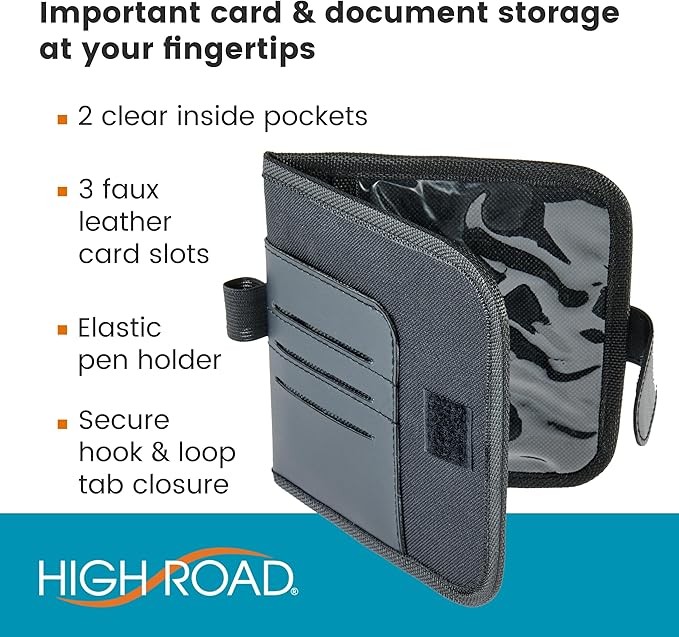 High Road Car Visor Organizer and Registration and Insurance Card Holder with Clear Document Pockets and 3 Card Holders - Vehicle Document Holder for Cars, Trucks and SUVs