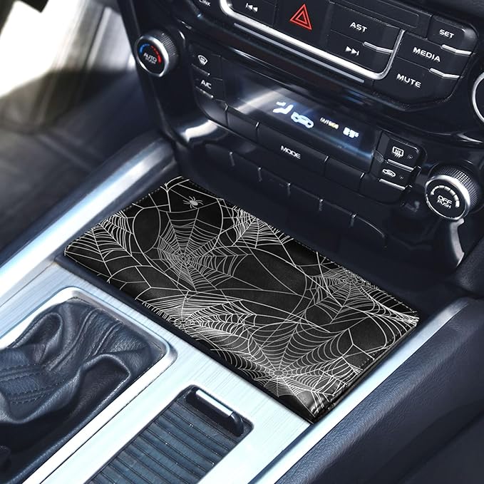 linqin Car Registration and Insurance Card Holder, Web Black Glove Box Organizer Card Document Wallet