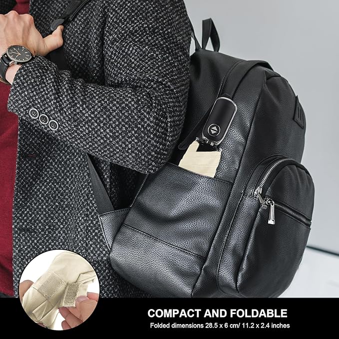 LEAGERA Compact Travel Umbrella for Purse - Flat Handle, Waterproof for Light Rain