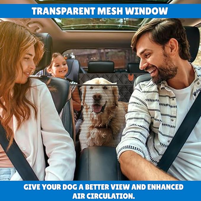 EcoNour Hard Bottom Back Seat Extender for Dogs | Holds 400 Lbs Fits Sedan, SUV and Truck | Waterproof Backseat Cover for Dogs in Car | Seat Protector for Dog | Car Dog Hammock Cradle - 51x63 inches