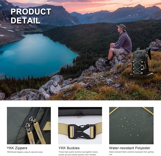 MOUNTAINTOP Hiking Backpack 35L Travel Backpack Lightweight Daypack for Men&Women Outdoor Camping