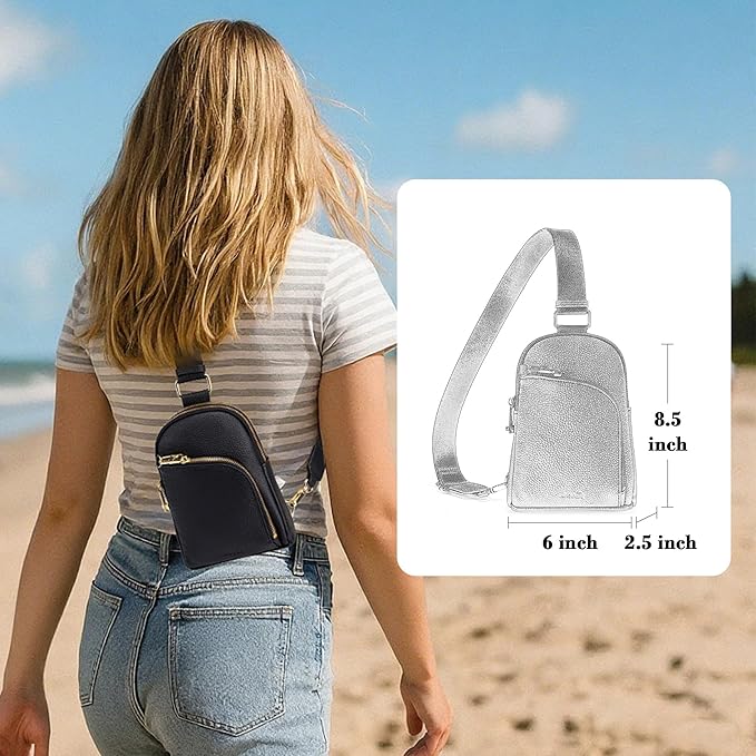 INICAT RFID Blocking Sling Bag Anti Theft Crossbody Bags Women Valentine's Day Gifts Travel Purses Vegan Leather