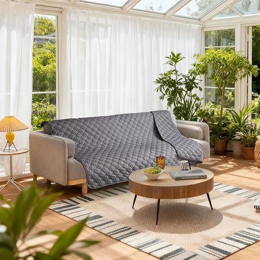 gogobunny 3X Stronger Waterproof Pet Blanket, Scratch Proof Furniture Protector for Dogs Cats, Reversible Cover 52x82 Inch, Dark Grey