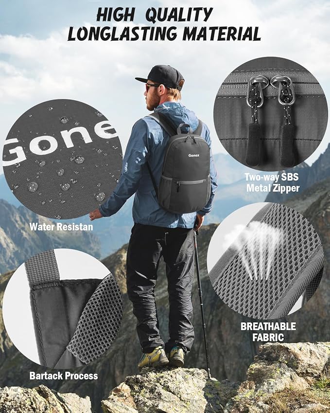 Gonex Ultra Lightweight Packable Backpack 20L Daypack Handy Foldable Camping Outdoor Travel Cycling Backpacking