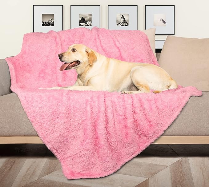 MACEVIA Fluffy Fleece Dog Blankets,Warm Soft Fuzzy Pets Blanket for Puppy,Small,Medium,Large Dogs and Cats,Plush Pet Throws for Bed,Couch,Sofa,Travel(40x60 Inch, Pink)
