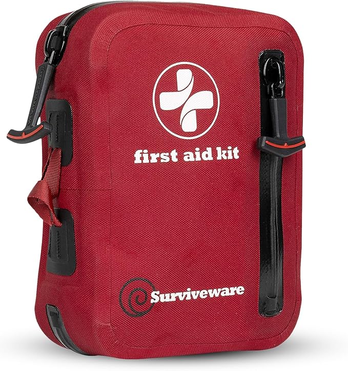 Surviveware 98-Piece Waterproof Premium First Aid & Survival Kit - Comprehensive Emergency Preparedness Gear for Camping, Hiking, Backpacking, and Outdoor Adventures
