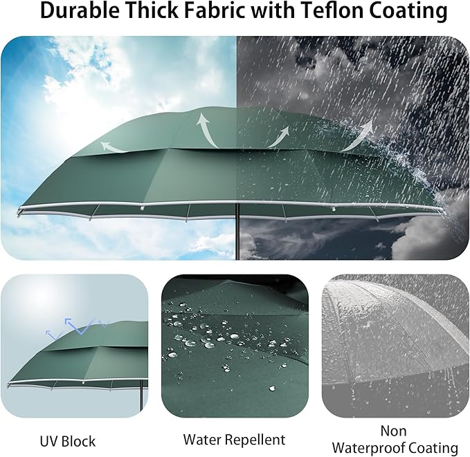 Urvoix Compact Golf Umbrellas Windproof, Travel Umbrella for Rain, 10 Ribs Aluminum Alloy & Fiberglass w/Reflective Stripe, Double Canopy Automatic Anti-bounce Close