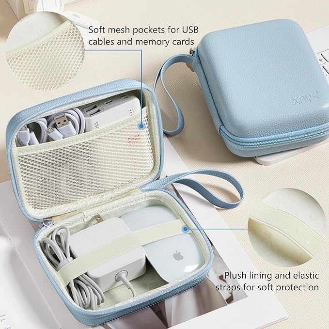 Charger Case for Macbook, Portable Tech Electronic Organizer Bag,Travel Storage Pouch for Laptop Accessories, MacBook Power Adapter, Charging Cords, USB Drives, Power Bank (Purple, L)