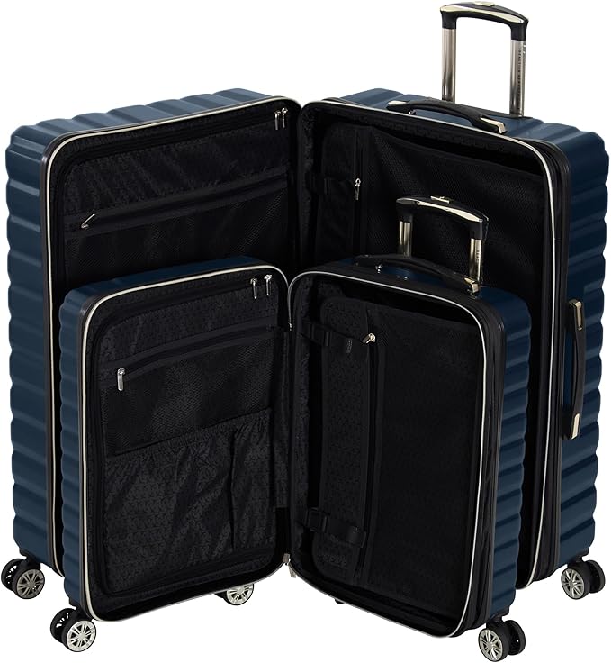 Kenneth Cole REACTION Madison Square Lightweight Hardside Chevron Expandable Spinner Luggage, Navy, 2-Piece Set (20" & 28")