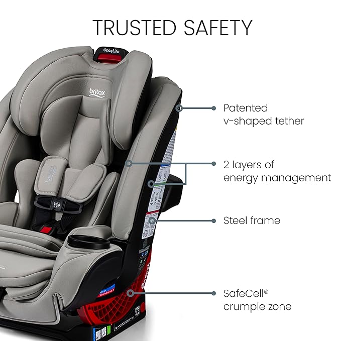 Britax One4Life All in One Convertible Car Seat, 3 in 1 Car Seat & Booster Seat with Easy ClickTight Installation, Extended Rear Facing Capacity, and Breathable SafeWash Fabrics — Parchment