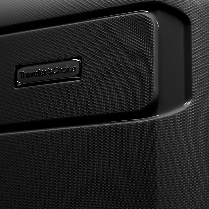 Traveler's Choice Pagosa Indestructible Hardshell Expandable Spinner Luggage, Black, 22-Inch Carry-on