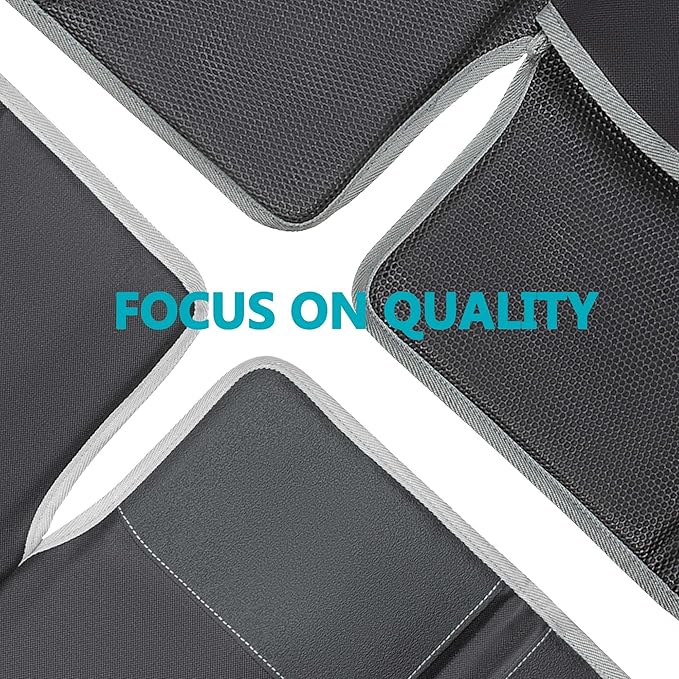 PIDO Car Seat Protector for Child Carseat with Thick Padding and Waterproof Fabric, 2 Pack Seat Cover Mat for Car Leather Upholstery (Black/Gray)