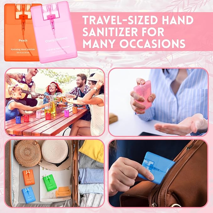 Frienda 48 Pcs Mini Hand Sanitizer Bulk 2026 New Year Gift Travel Size Power Mist Colorful Hydrating Hand Sanitizer Spray Thank You Gift Bulk for Women Men Teacher Nurse Employee Holiday Favor