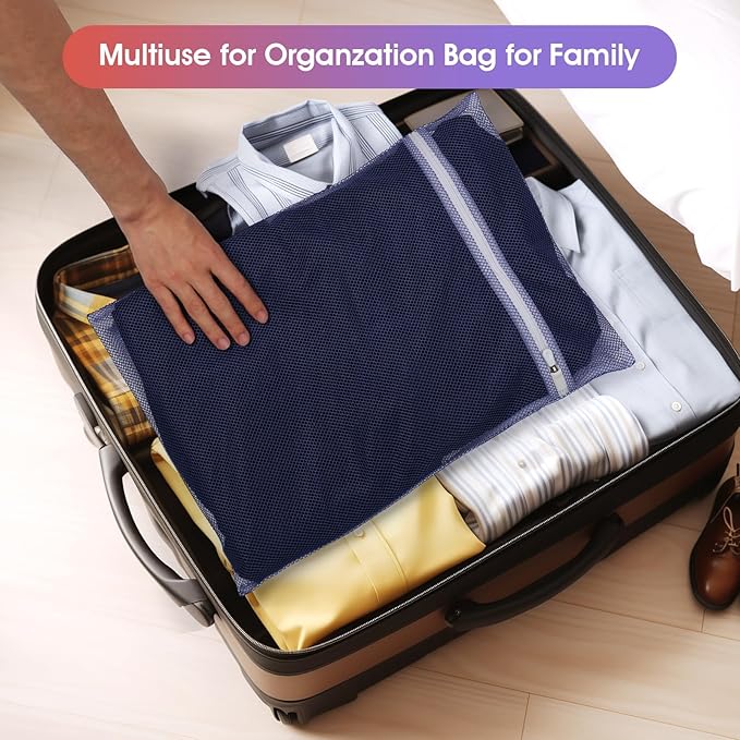 5Pcs Mesh Laundry Bags Sturdy for Delicates, Lingerie, Bras, Travel and Organize - 5 Color(14x20 Inch)