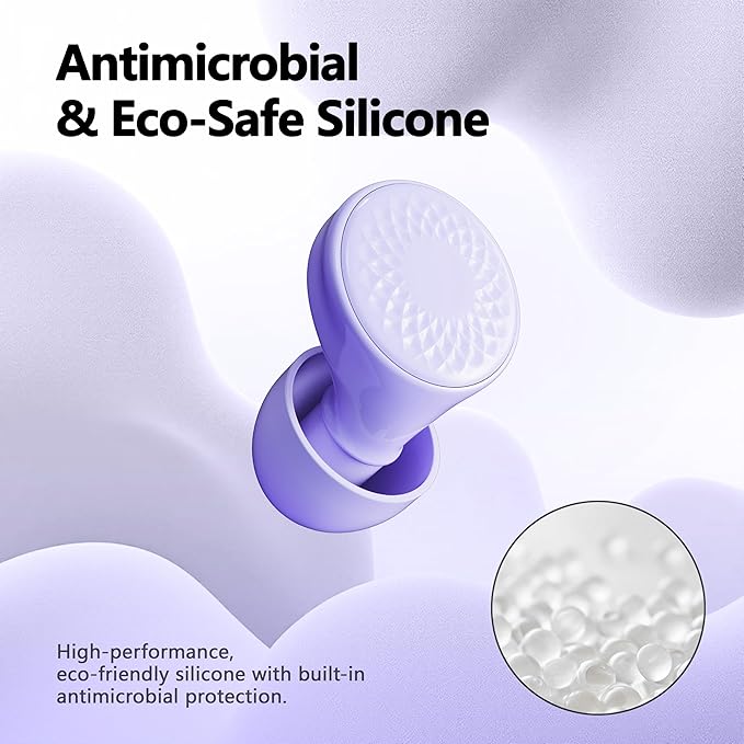 Ear Plugs for Sleeping Noise Cancelling, 45dB for Noise Reduction, Noise-Reducing Earplugs for Sleeping, Concerts, Shooting, Silicone Hearing Protection Earbuds with 8 Eartips (Purple, One Size)