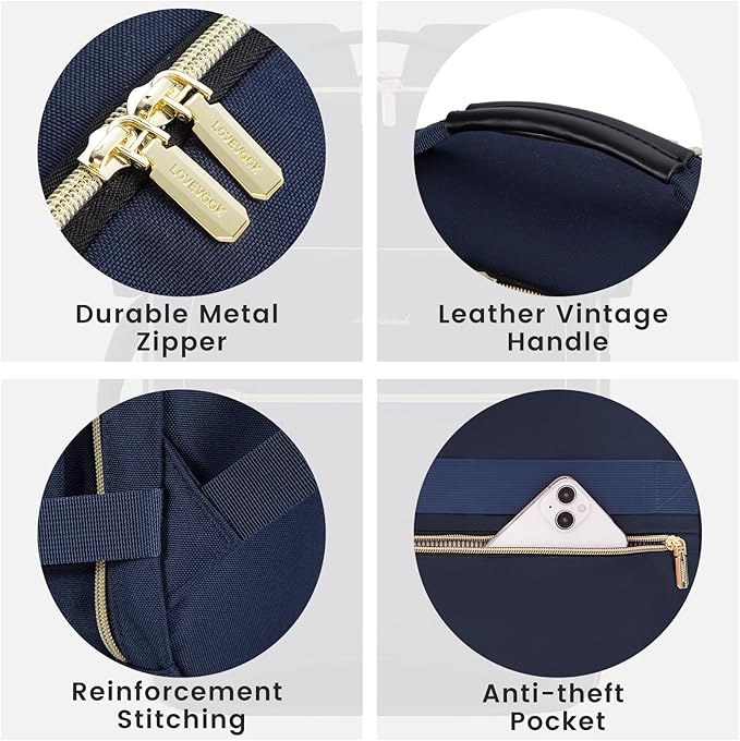 LOVEVOOK 40L Large Travel Backpack for Women Men, 17 Inch Carry on Backpack for Traveling on Airplane, Personal Item Travel Bag Airline Approved, Business Causal Weekender Backpack, Blue-Black