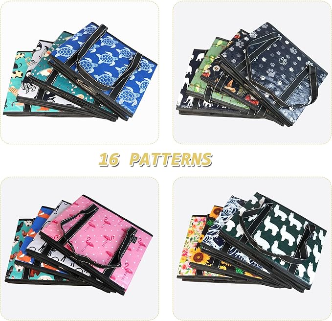 BeeGreen Large Waterproof Reusable Bags Christmas Heavy Duty Shopping Tote for Groceries Pool Gift with Webbing Handles