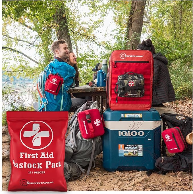 Surviveware 110 Pcs Waterproof Premium Survival First Aid Kit - Survival Emergency Preparedness for Travel Camping Gear, Survival Kit and Outdoor Emergencies - HSA & FSA Eligible Survival Kit