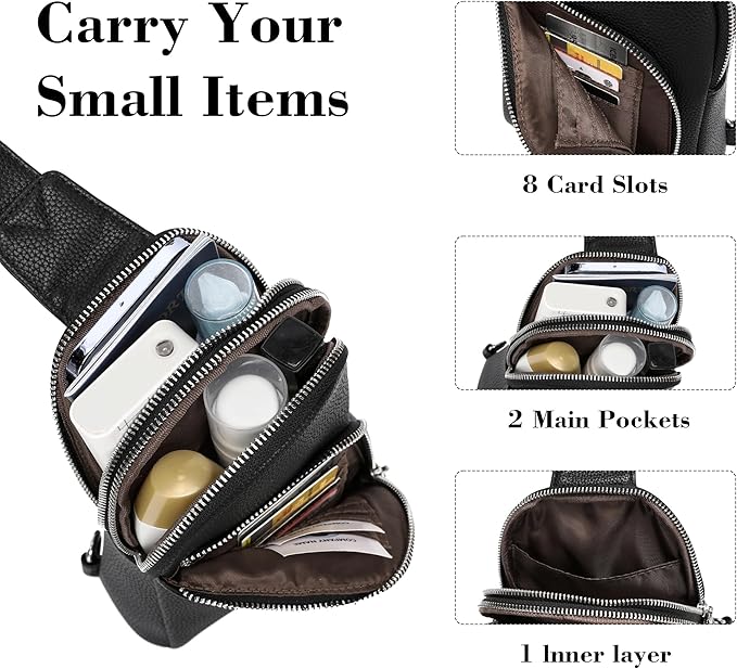 INICAT RFID Blocking Sling Bag Anti Theft Crossbody Bags Women Valentine's Day Gifts Travel Purses Vegan Leather