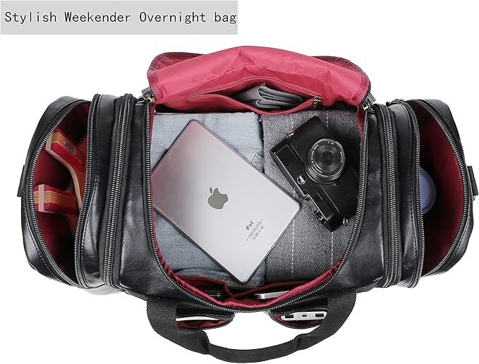 Vegan Leather Travel Duffel Weekender Bag Carry on Overnight Bag Sports Duffel bag For men and Women HB-21