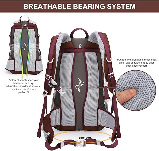 MOUNTAINTOP 25L/40L Hiking Backpack,Lightweight Travel Backpack for Men Women Outdoor Backpacking, Camping