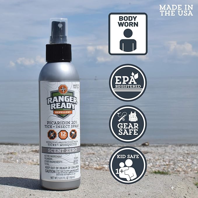 Ranger Ready Repellents Picaridin Insect Repellent Spray with Scent Zero - Mosquito Repellent and Tick Spray (5 oz, Pack of 1)
