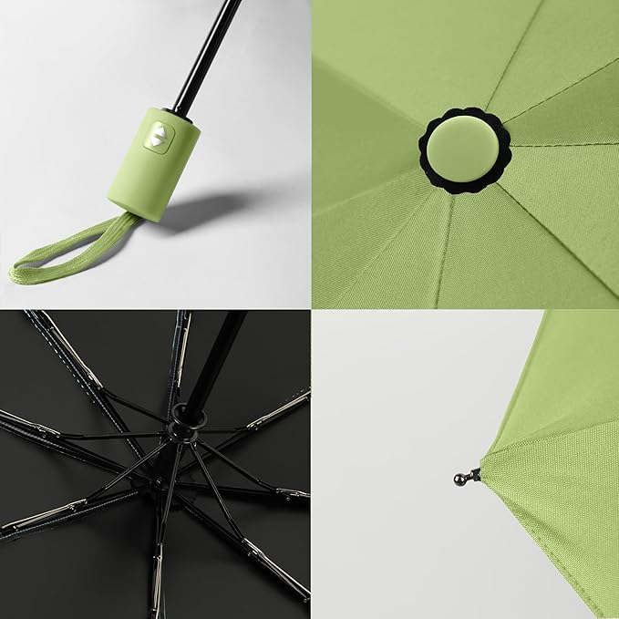 BAODINI Small UV Protection Travel Umbrella Compact for Rain and Sun UPF 50+ Windproof Portable 42 inch Umbrella for Women and Men