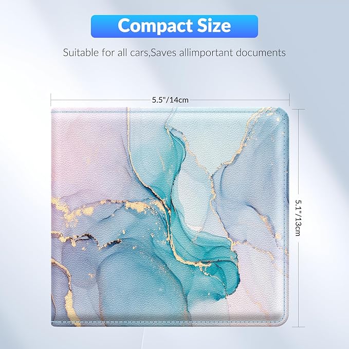 Car Registration and Insurance Card Holder，Vehicle Glove Box Car Organizer，Accessories Case for Storing Driving Licences, Cards, Documents