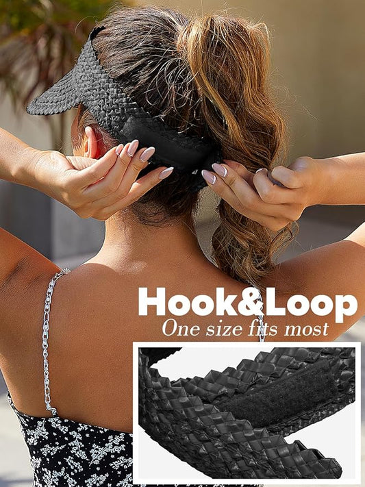 Straw Sun Visors & Hats for Women - Packable Beach Hats, Handmade, Sun Protection