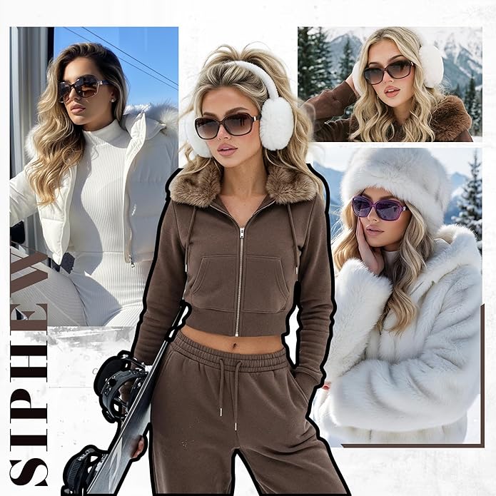 SIPHEW Polarized Sunglasses for Women | Vintage Square Sunglasses w UV400 Protection | Womens Wraparound Shade