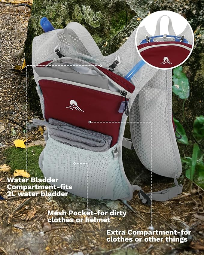 Running Vest for Women and Men, Hydration Running Backpack, Runners Vest, Hydration Vest, with Front Phone Holder, Adjustable Chest and Waist Strap