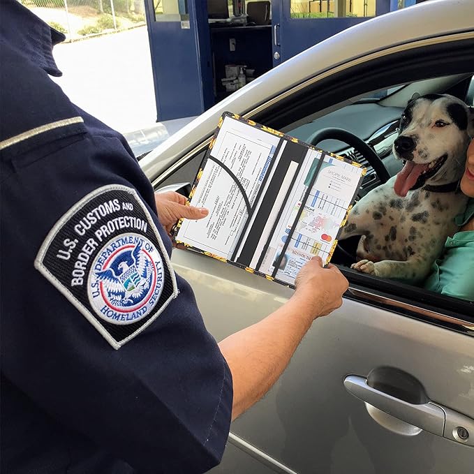 Premium Car Registration & Insurance Card Holder with Magnetic Shut, Vehicle Glove Box Car Organizer - For Documents, Cards, License (Sunflower B)