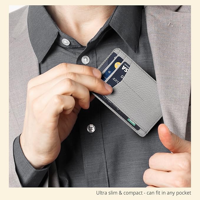Oak Leathers Leather Slim Minimalist Wallet for Men & Women RFID Front Pocket Leather Card Holder Wallets