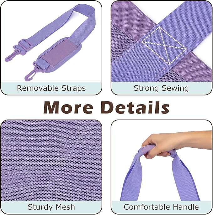 Mesh Beach Bag, Large Beach Tote with Zipper Pocket for Family Pool Bag for Toys & Vacation Essentials