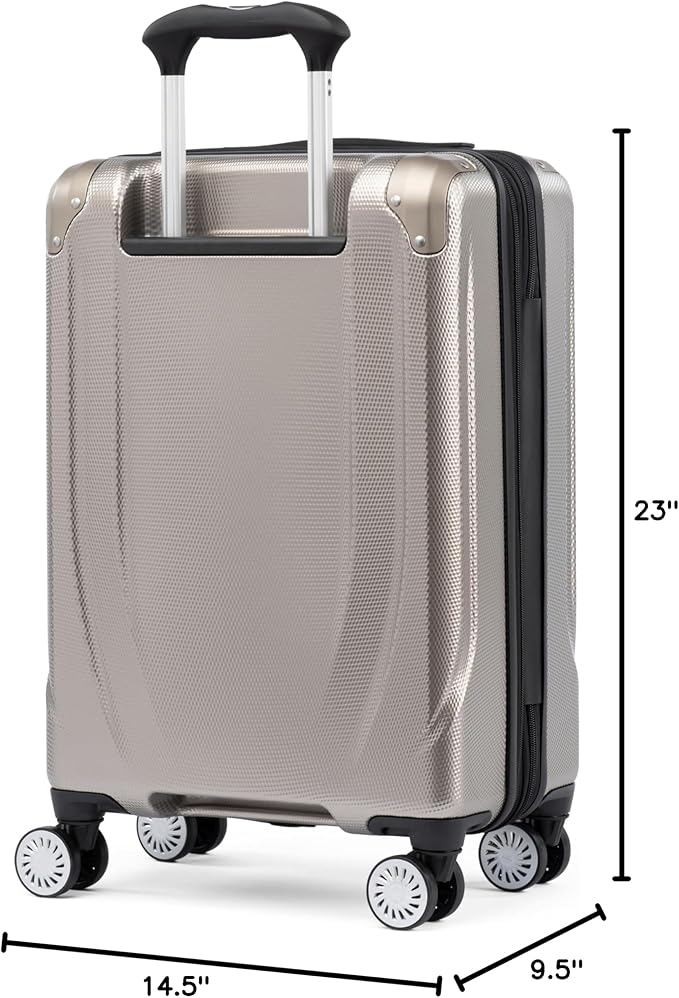 Travelpro Pathways 3 Hardside Expandable Luggage, 8 Spinner Wheels, Lightweight Hard Shell Suitcase, Carry On 21 Inch, Champagne