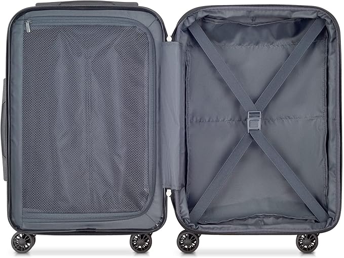 DELSEY PARIS Helium Aero Hardside Expandable Luggage with Spinner Wheels, Brushed Charcoal, Carry-On 19 Inch