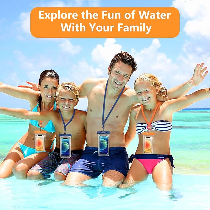 Waterproof Phone Pouch Bag - 7.5in Water Proof Cell Phone Case for Beach Travel, IPX8 Dry Bag with Lanyard for iPhone 17 16 15 Pro Max Galaxy S25 S24 Ultra, Cruise Ship Essentials 2025