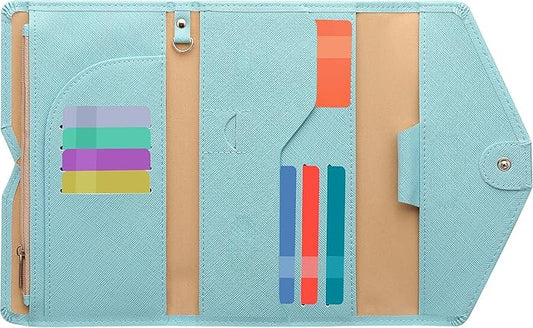 Vintage Style Genuine Leather Unisex RFID Blocking Passport Holder Travel Organizer